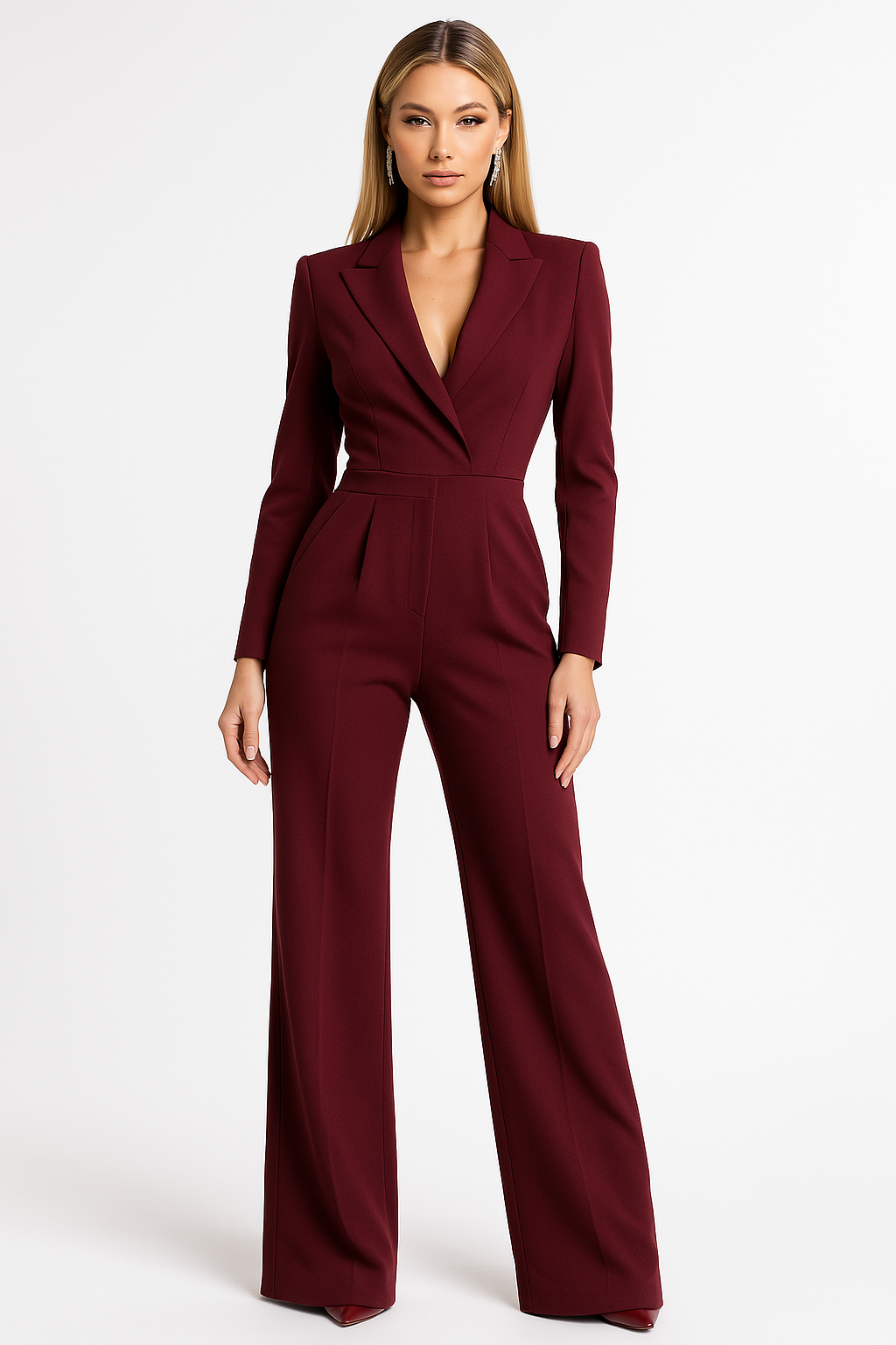 Villento | Dames Jumpsuit met Diepe V-hals | Elegante pasvorm met moderne uitstraling