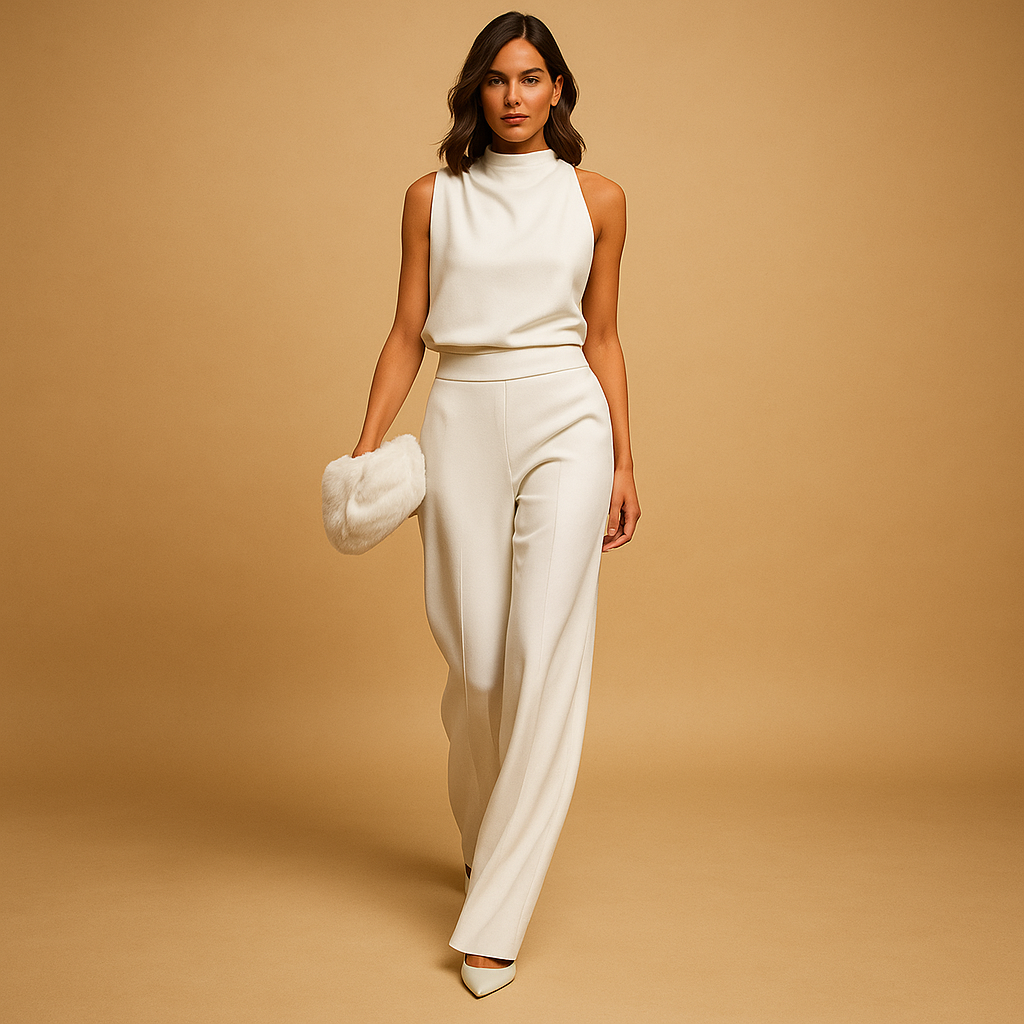 Villento | Dames Jumpsuit | Elegante pasvorm met hoge taille en wijde pijpen