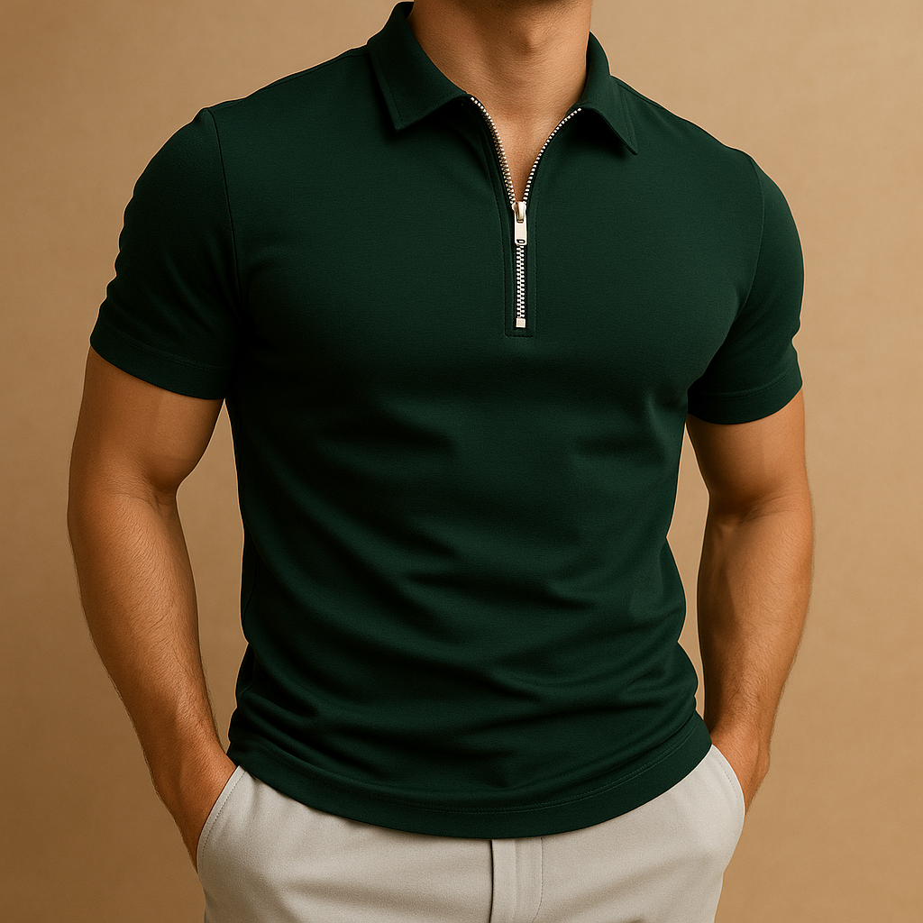 Villento | Daan – Heren polo met rits en moderne fit